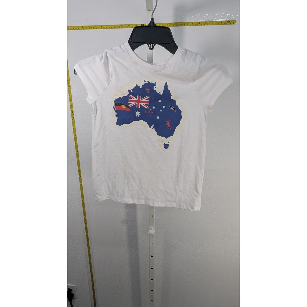Cat & Jack Girls White Australia Map Graphic T-Shirt Kate Personalized Size M 8